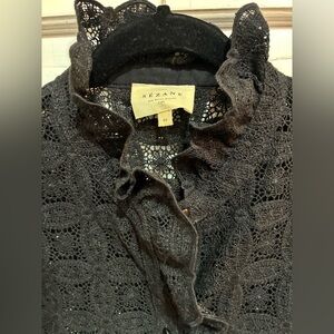 Sézane Black Lace Blouse size 40